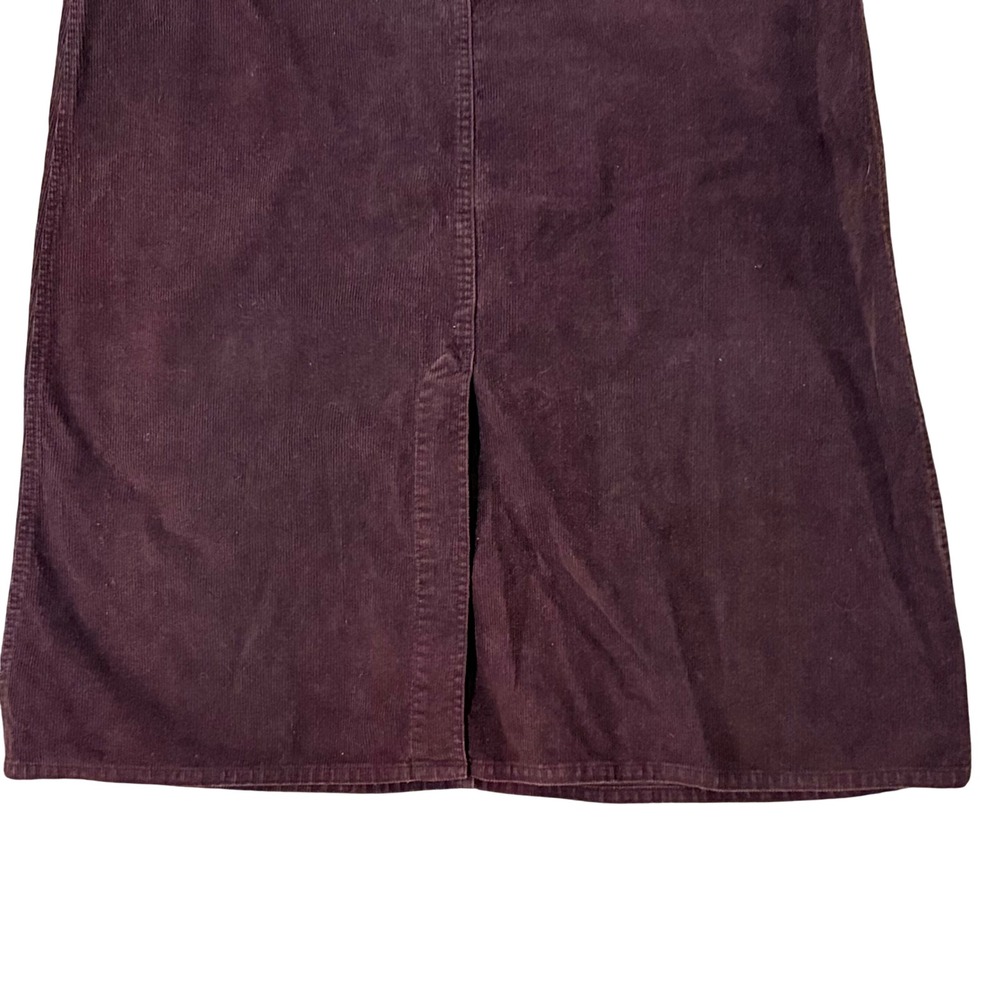 VTG Eddie Bauer Corduroy Maxi Skirt Deep Plum Casual A Line Women's Size 12 - Picture 6 of 6